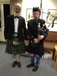 Rob Smith and the Piper after the Toast to the Haggis